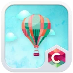 hot air balloon theme android application logo